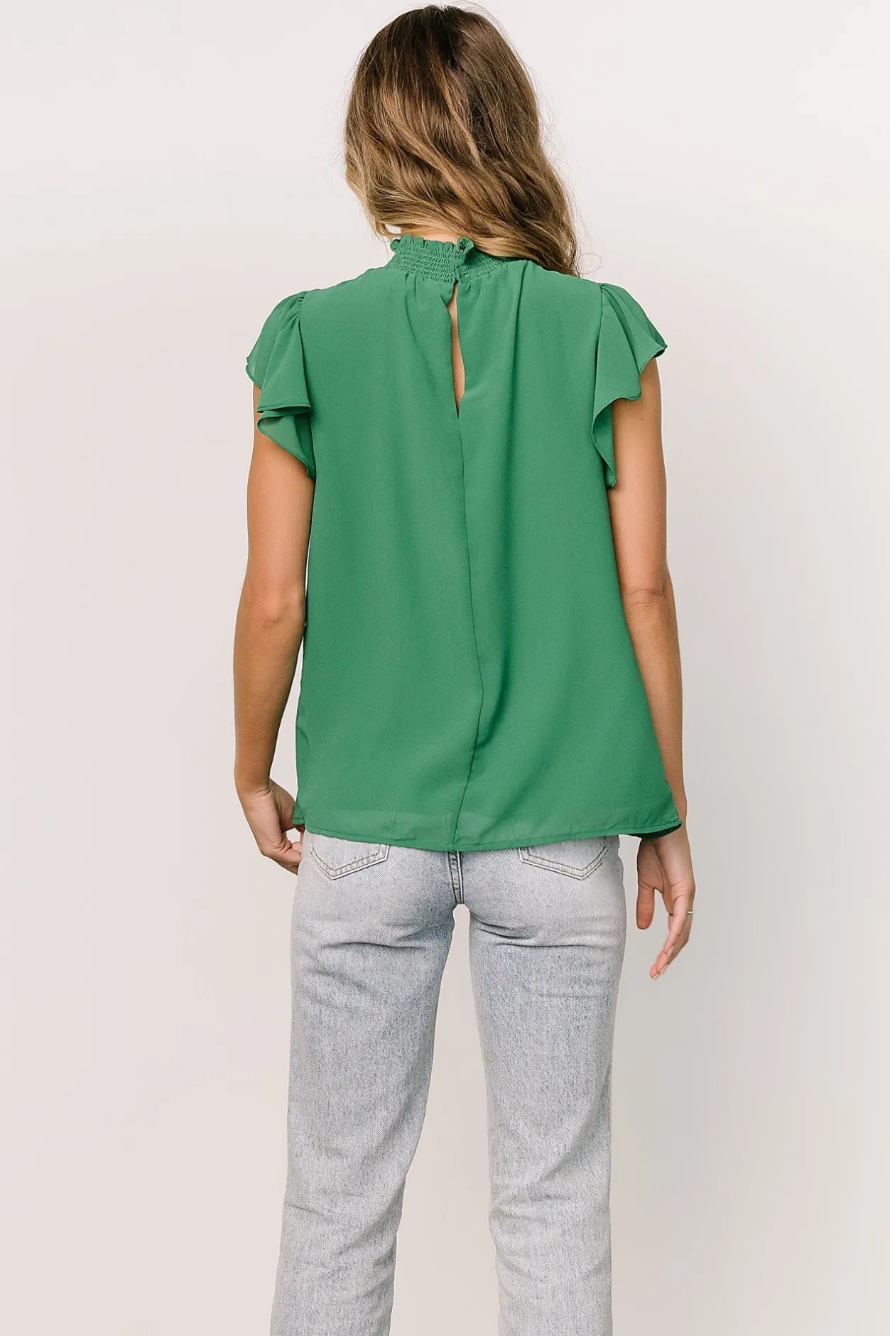New Baltic Born Leah Mock Neck Top | Green