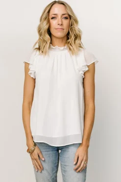 Fashion Baltic Born Leah Mock Neck Top | Off White OffWhite