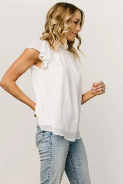Fashion Baltic Born Leah Mock Neck Top | Off White OffWhite