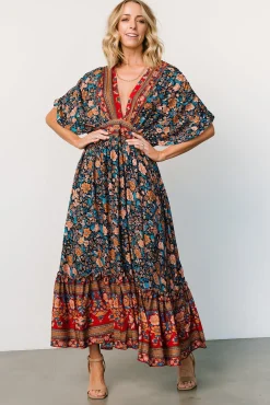 Outlet Baltic Born Leeanne Midi Dress | Navy Multi Floral NavyMultiFloral