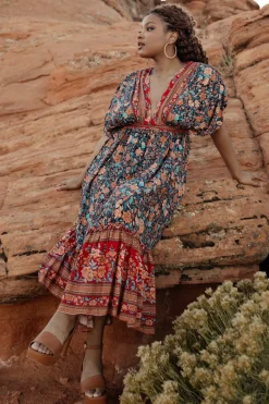Outlet Baltic Born Leeanne Midi Dress | Navy Multi Floral NavyMultiFloral