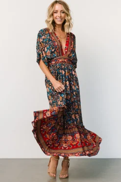 Outlet Baltic Born Leeanne Midi Dress | Navy Multi Floral NavyMultiFloral