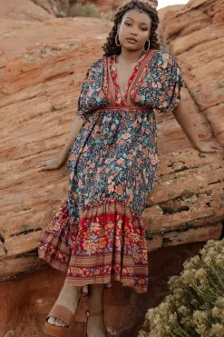 Outlet Baltic Born Leeanne Midi Dress | Navy Multi Floral NavyMultiFloral