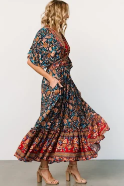 Outlet Baltic Born Leeanne Midi Dress | Navy Multi Floral NavyMultiFloral