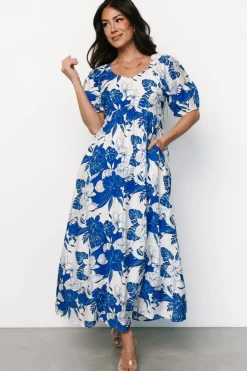 Fashion Baltic Born Leela Maxi Dress | Cobalt + Off White Cobalt+OffWhite