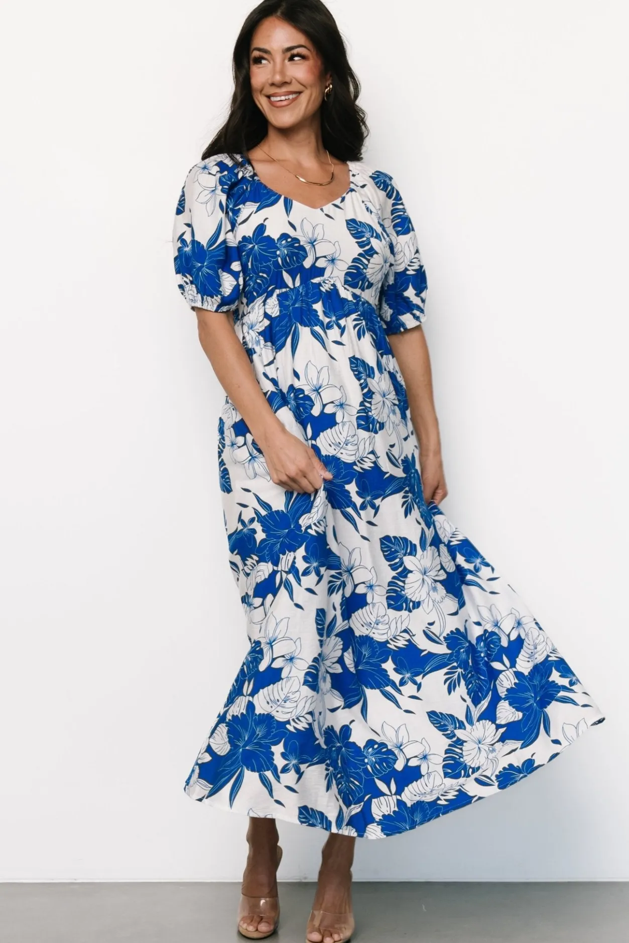 Fashion Baltic Born Leela Maxi Dress | Cobalt + Off White Cobalt+OffWhite