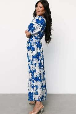 Fashion Baltic Born Leela Maxi Dress | Cobalt + Off White Cobalt+OffWhite