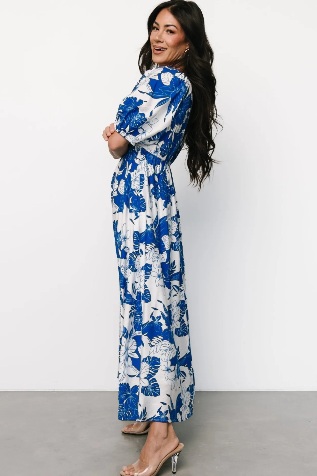 Fashion Baltic Born Leela Maxi Dress | Cobalt + Off White Cobalt+OffWhite