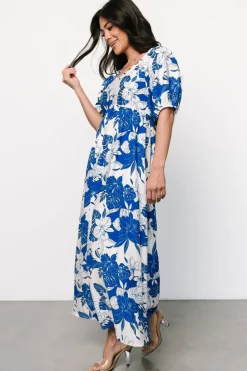 Fashion Baltic Born Leela Maxi Dress | Cobalt + Off White Cobalt+OffWhite