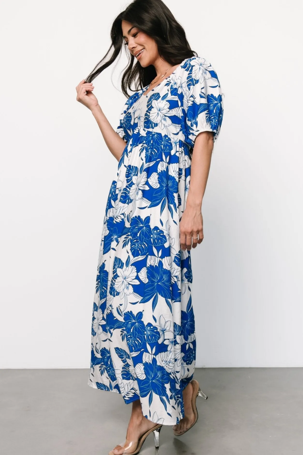 Fashion Baltic Born Leela Maxi Dress | Cobalt + Off White Cobalt+OffWhite