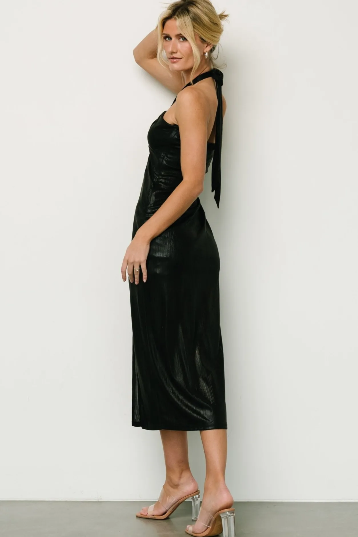 Sale Baltic Born Leia Halter Midi Dress | Black