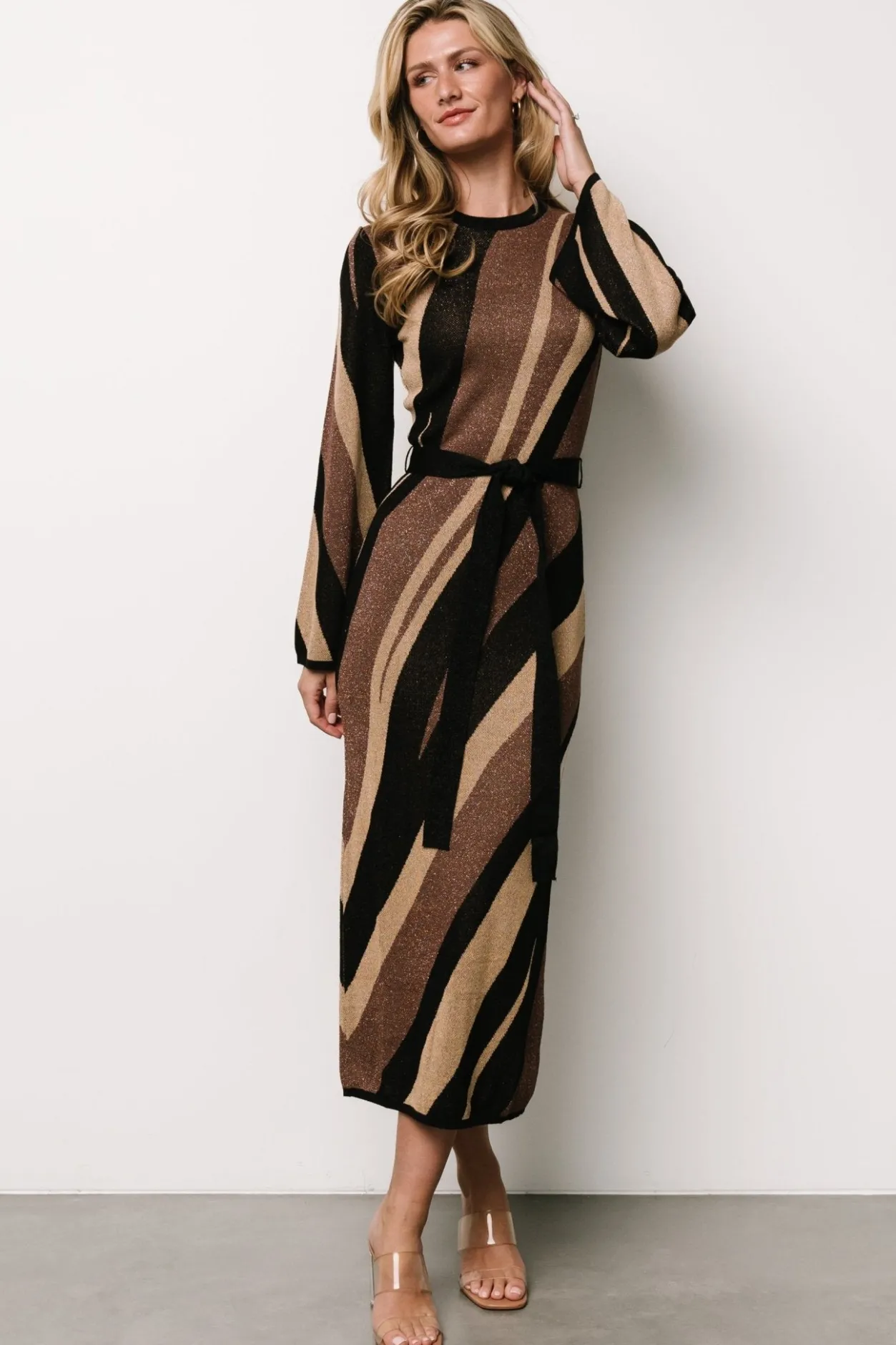 Online Baltic Born Leigh Sweater Dress | Brown Multi Print BrownMultiPrint