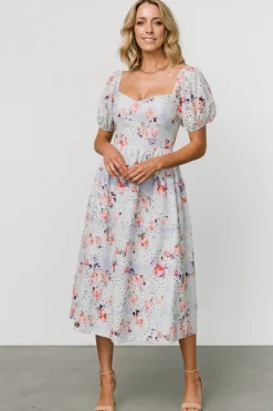 Hot Baltic Born Leila Eyelet Midi Dress | Light Blue Floral LightBlueFloral