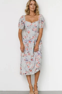 Hot Baltic Born Leila Eyelet Midi Dress | Light Blue Floral LightBlueFloral