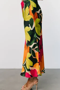 Discount Baltic Born Leland Satin Skirt | Multi Floral MultiFloral