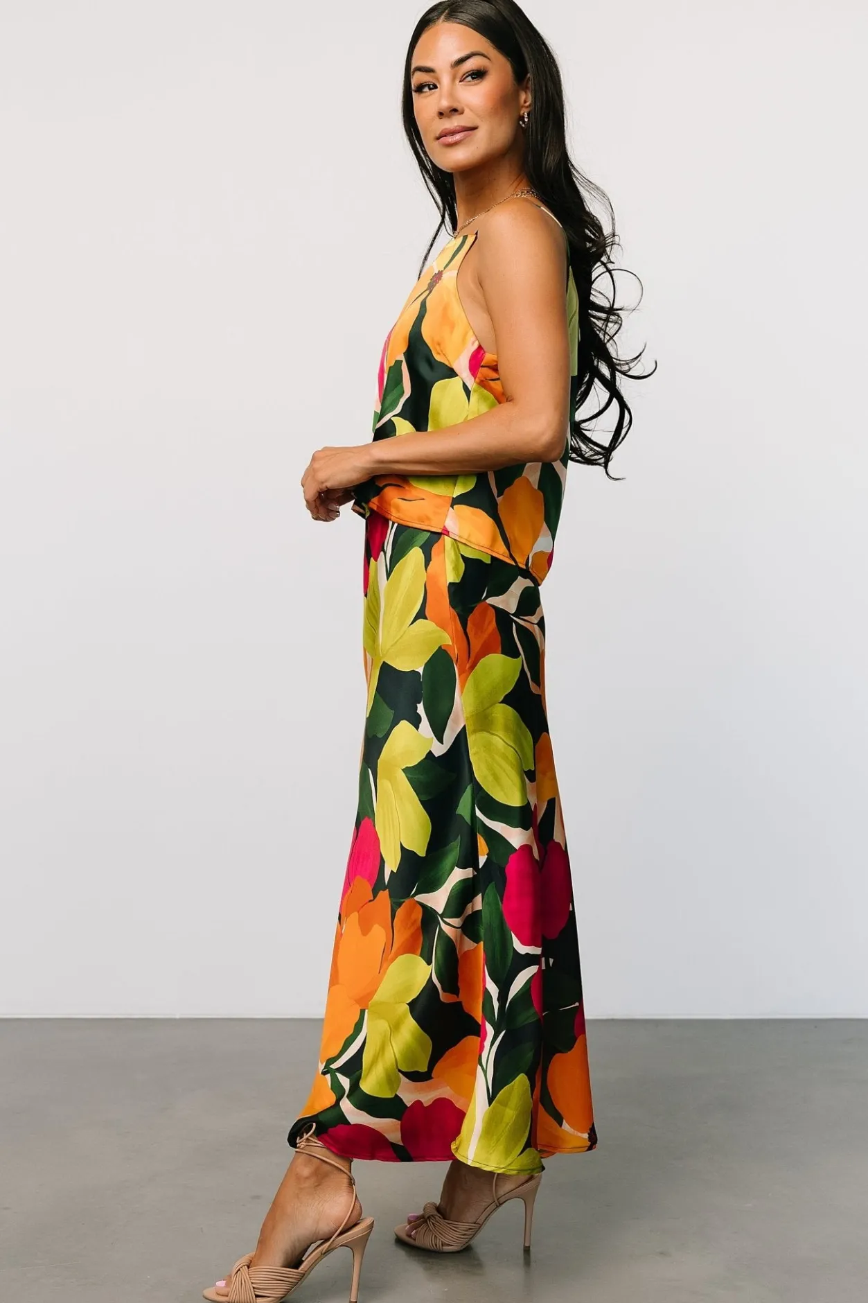 Discount Baltic Born Leland Satin Skirt | Multi Floral MultiFloral