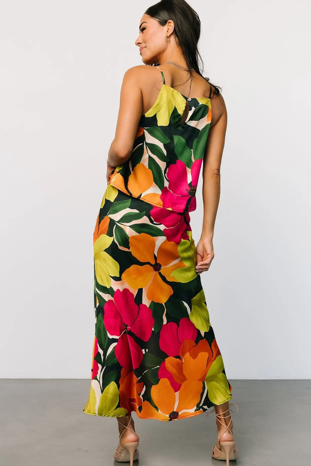 Discount Baltic Born Leland Satin Skirt | Multi Floral MultiFloral