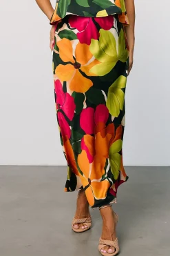 Discount Baltic Born Leland Satin Skirt | Multi Floral MultiFloral