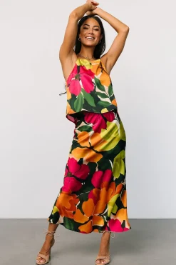 Discount Baltic Born Leland Satin Skirt | Multi Floral MultiFloral