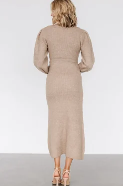 New Baltic Born Lenore V Neck Sweater Dress | Latte