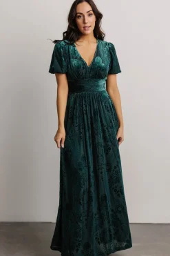 Sale Baltic Born Leslie Velvet Maxi Dress | Emerald