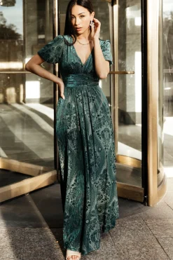 Sale Baltic Born Leslie Velvet Maxi Dress | Emerald