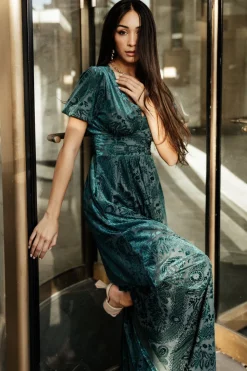 Sale Baltic Born Leslie Velvet Maxi Dress | Emerald