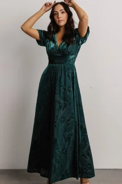 Sale Baltic Born Leslie Velvet Maxi Dress | Emerald