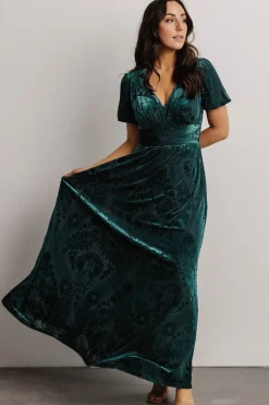 Sale Baltic Born Leslie Velvet Maxi Dress | Emerald