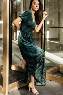 Sale Baltic Born Leslie Velvet Maxi Dress | Emerald