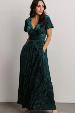 Sale Baltic Born Leslie Velvet Maxi Dress | Emerald