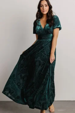 Sale Baltic Born Leslie Velvet Maxi Dress | Emerald