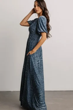 Discount Baltic Born Leslie Velvet Maxi Dress | Blue