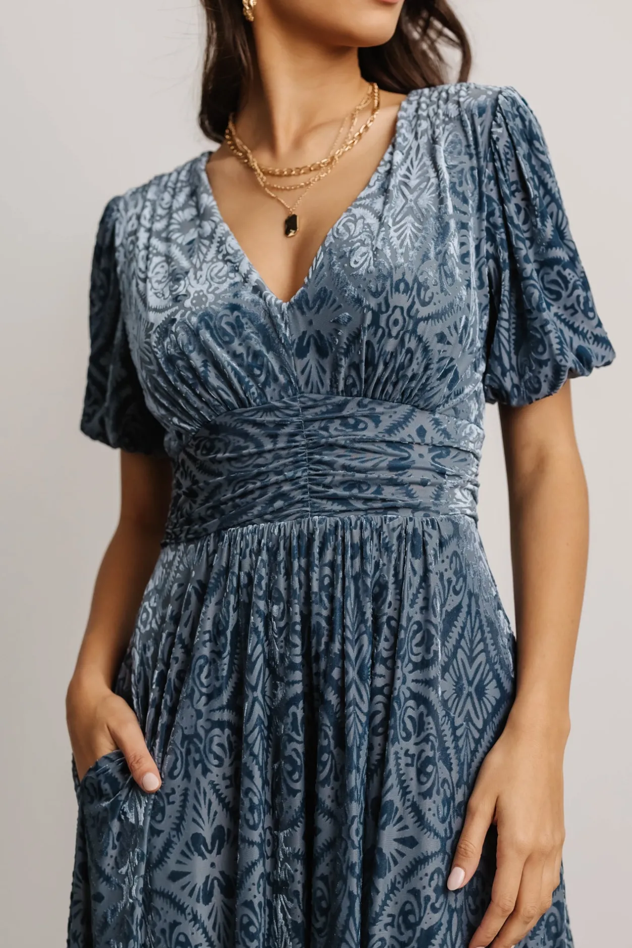 Discount Baltic Born Leslie Velvet Maxi Dress | Blue