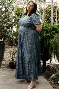 Discount Baltic Born Leslie Velvet Maxi Dress | Blue