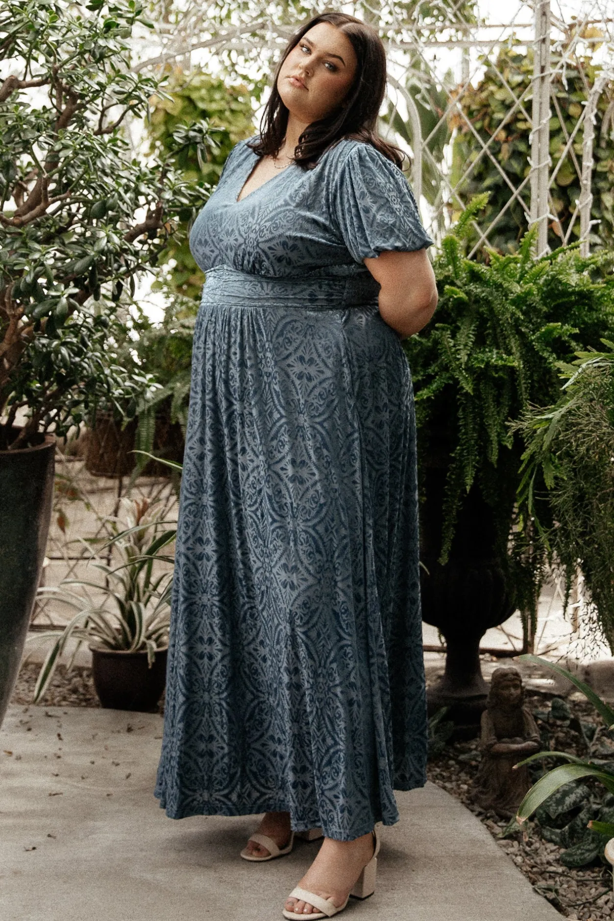 Discount Baltic Born Leslie Velvet Maxi Dress | Blue