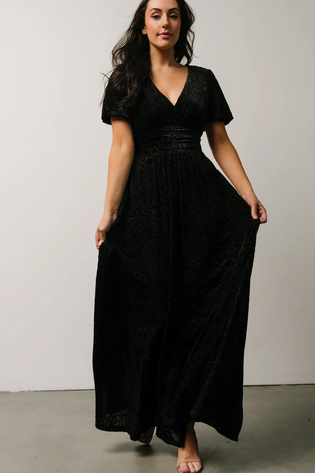 Sale Baltic Born Leslie Velvet Maxi Dress | Black