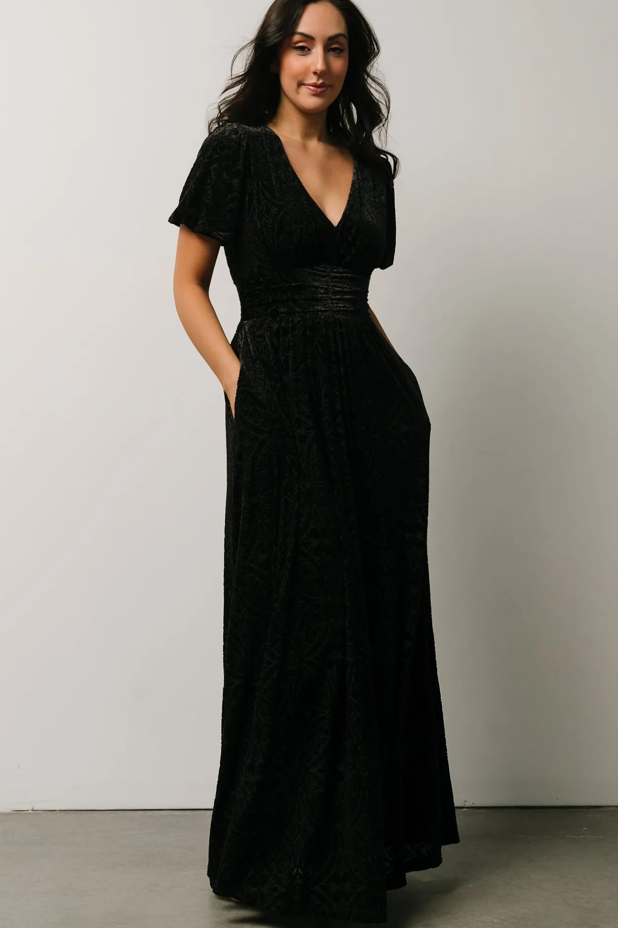 Sale Baltic Born Leslie Velvet Maxi Dress | Black