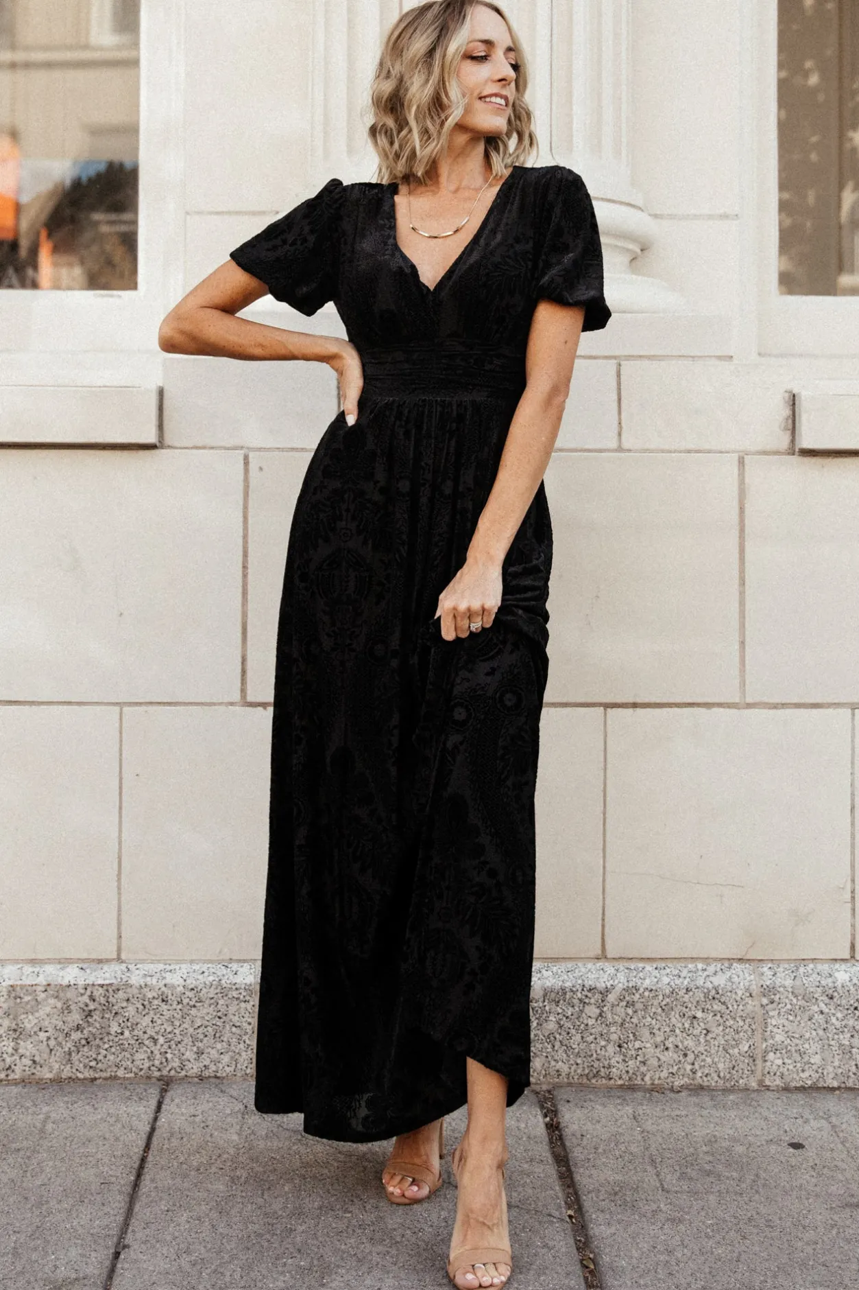 Sale Baltic Born Leslie Velvet Maxi Dress | Black