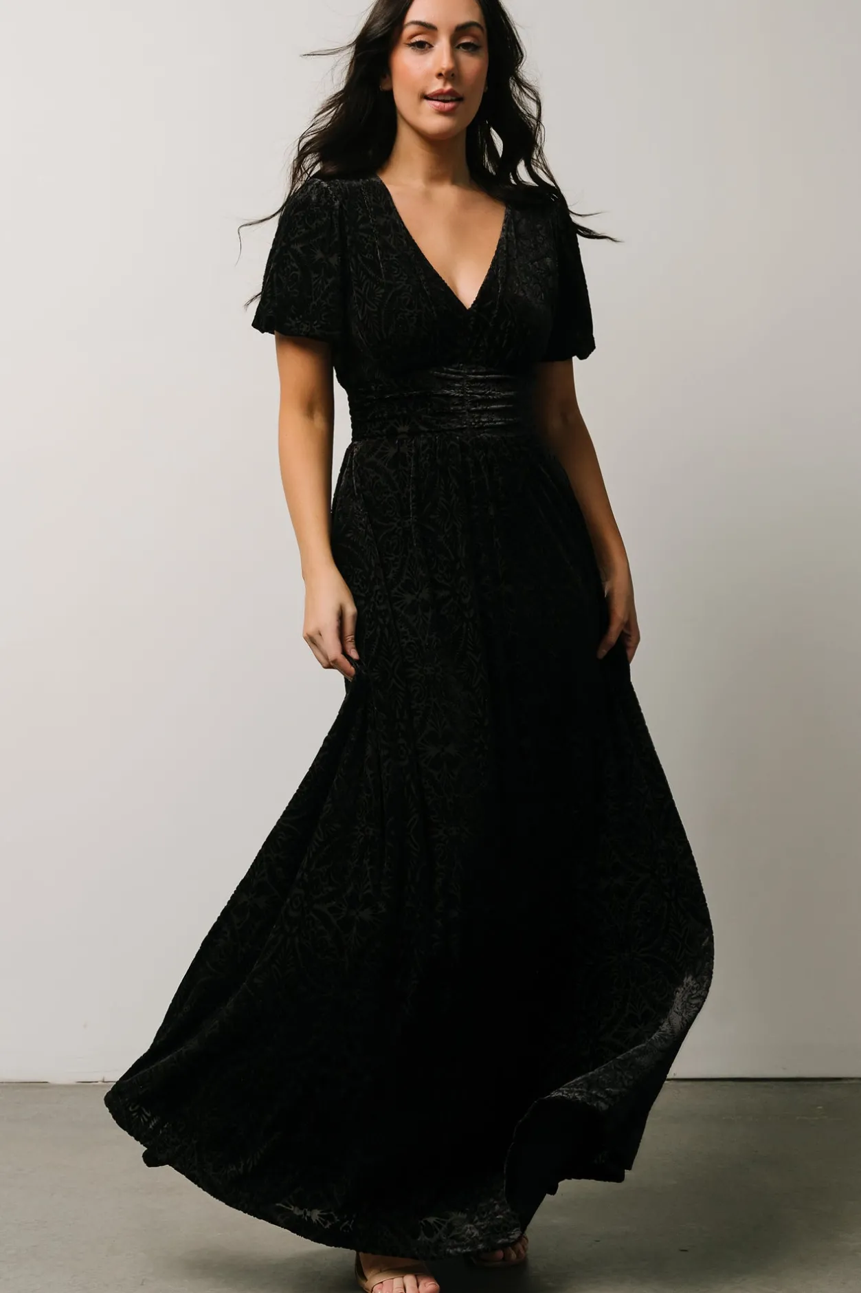 Sale Baltic Born Leslie Velvet Maxi Dress | Black