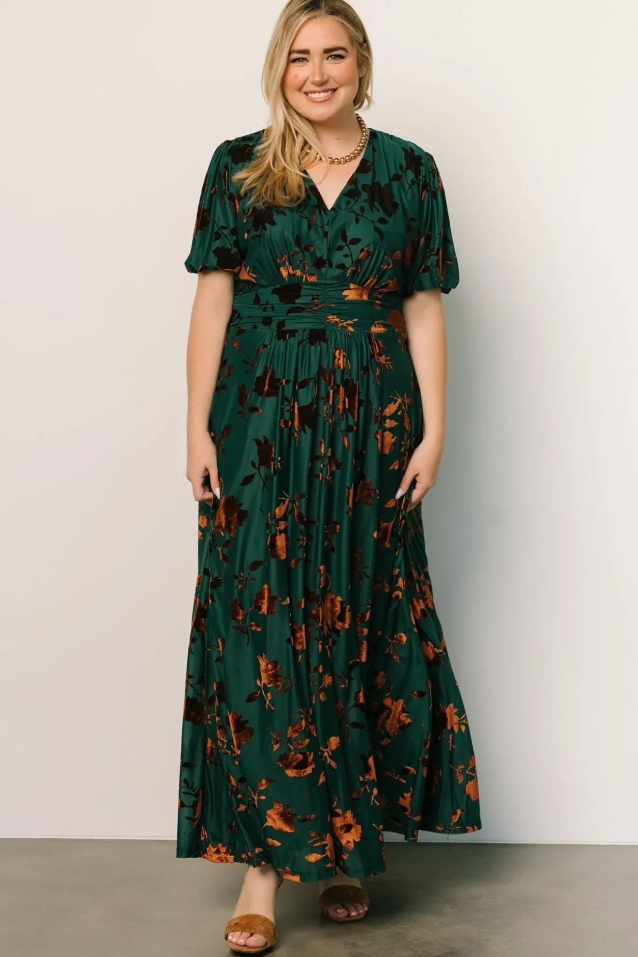 Outlet Baltic Born Leslie Velvet Maxi Dress | Bronze + Jade Bronze+Jade