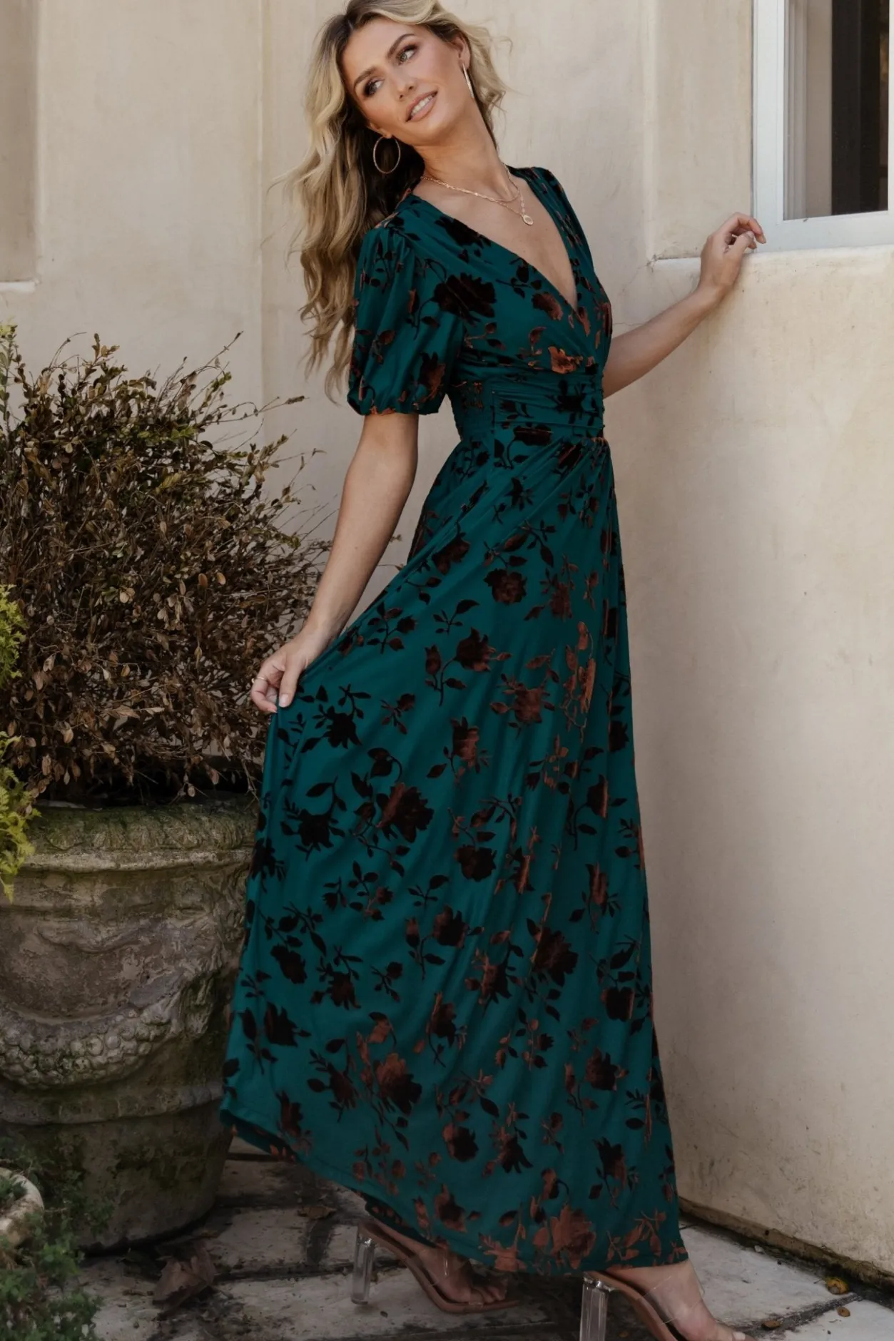 Outlet Baltic Born Leslie Velvet Maxi Dress | Bronze + Jade Bronze+Jade