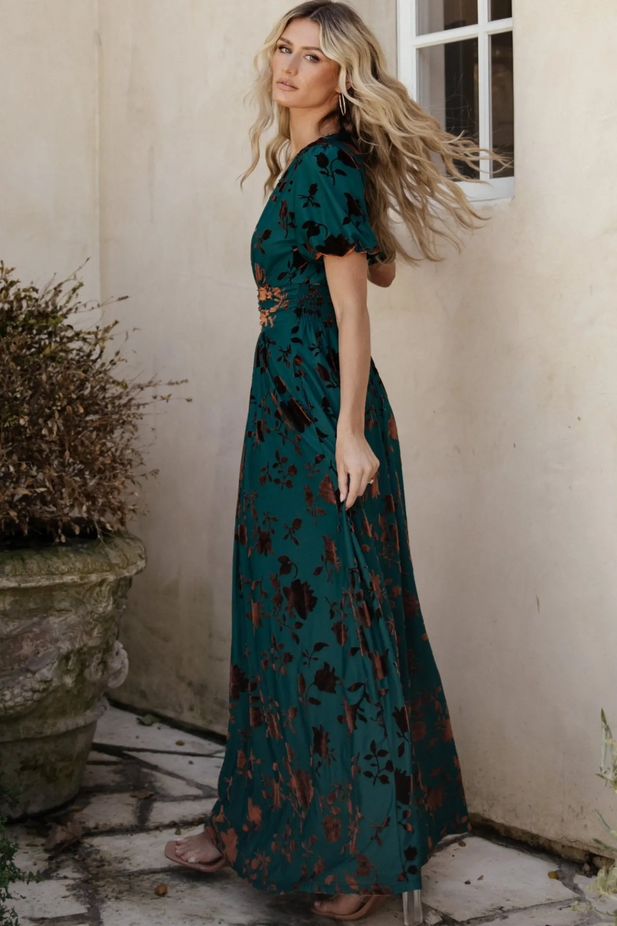 Outlet Baltic Born Leslie Velvet Maxi Dress | Bronze + Jade Bronze+Jade