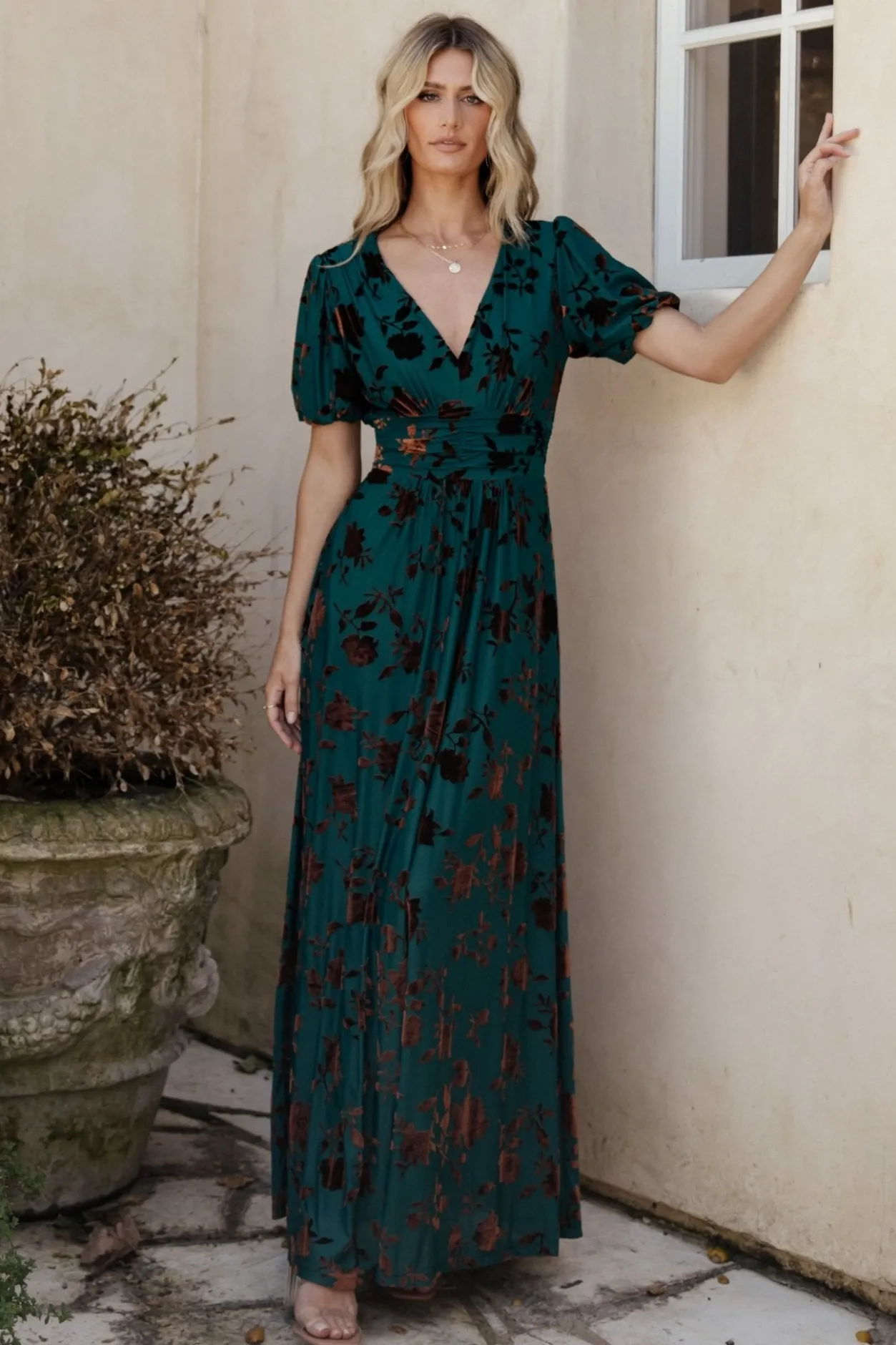 Outlet Baltic Born Leslie Velvet Maxi Dress | Bronze + Jade Bronze+Jade