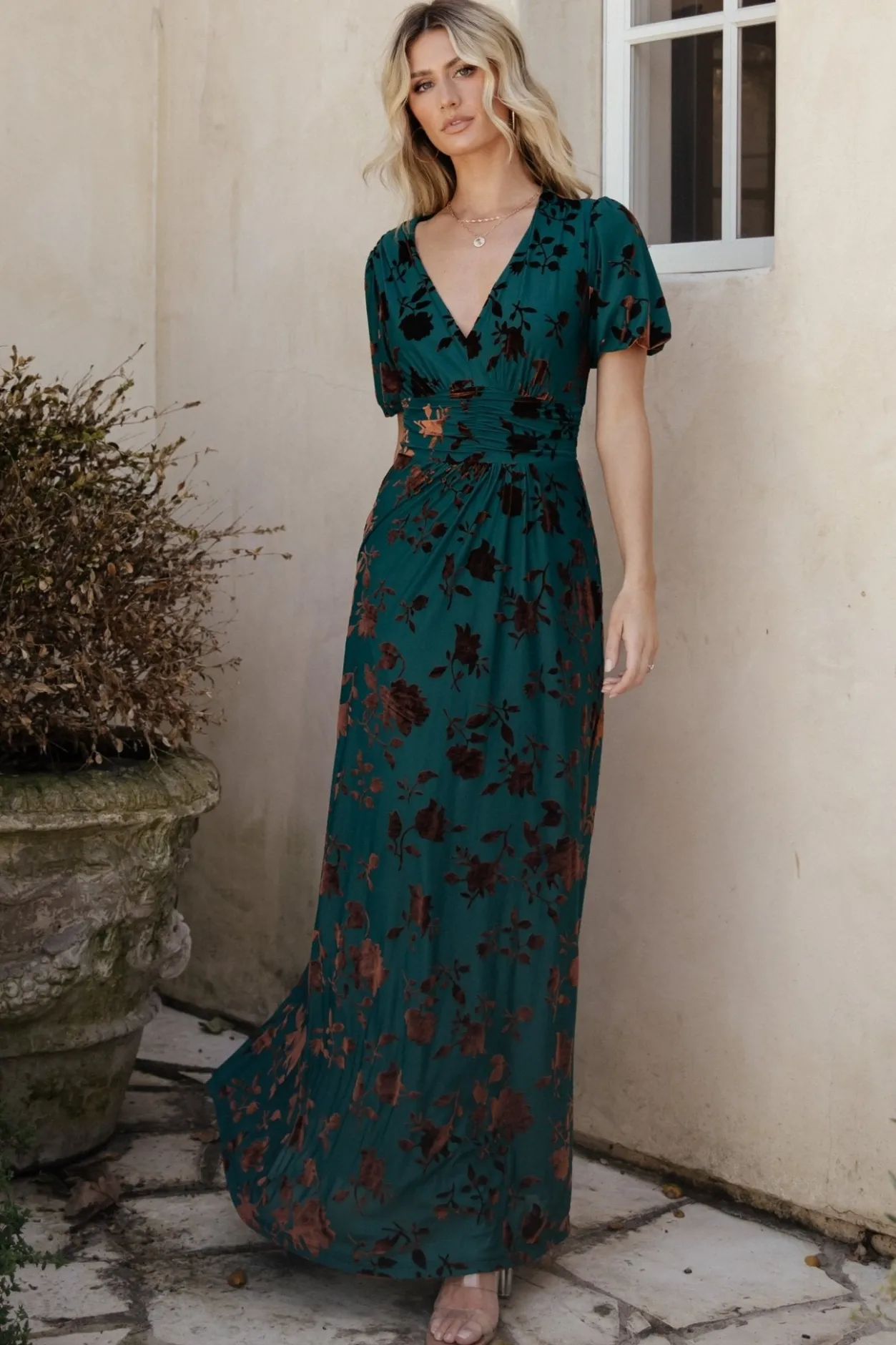 Outlet Baltic Born Leslie Velvet Maxi Dress | Bronze + Jade Bronze+Jade