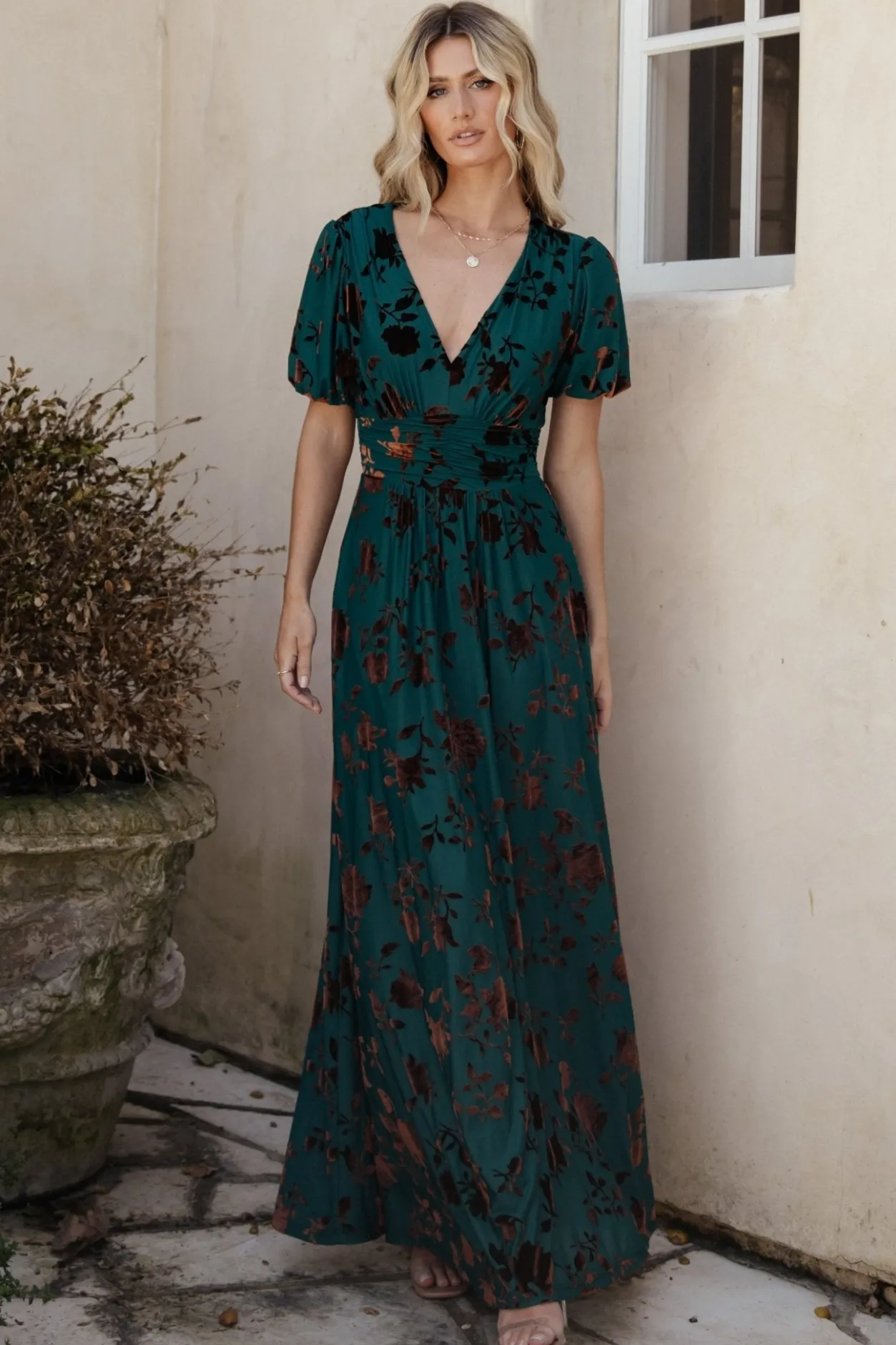 Outlet Baltic Born Leslie Velvet Maxi Dress | Bronze + Jade Bronze+Jade