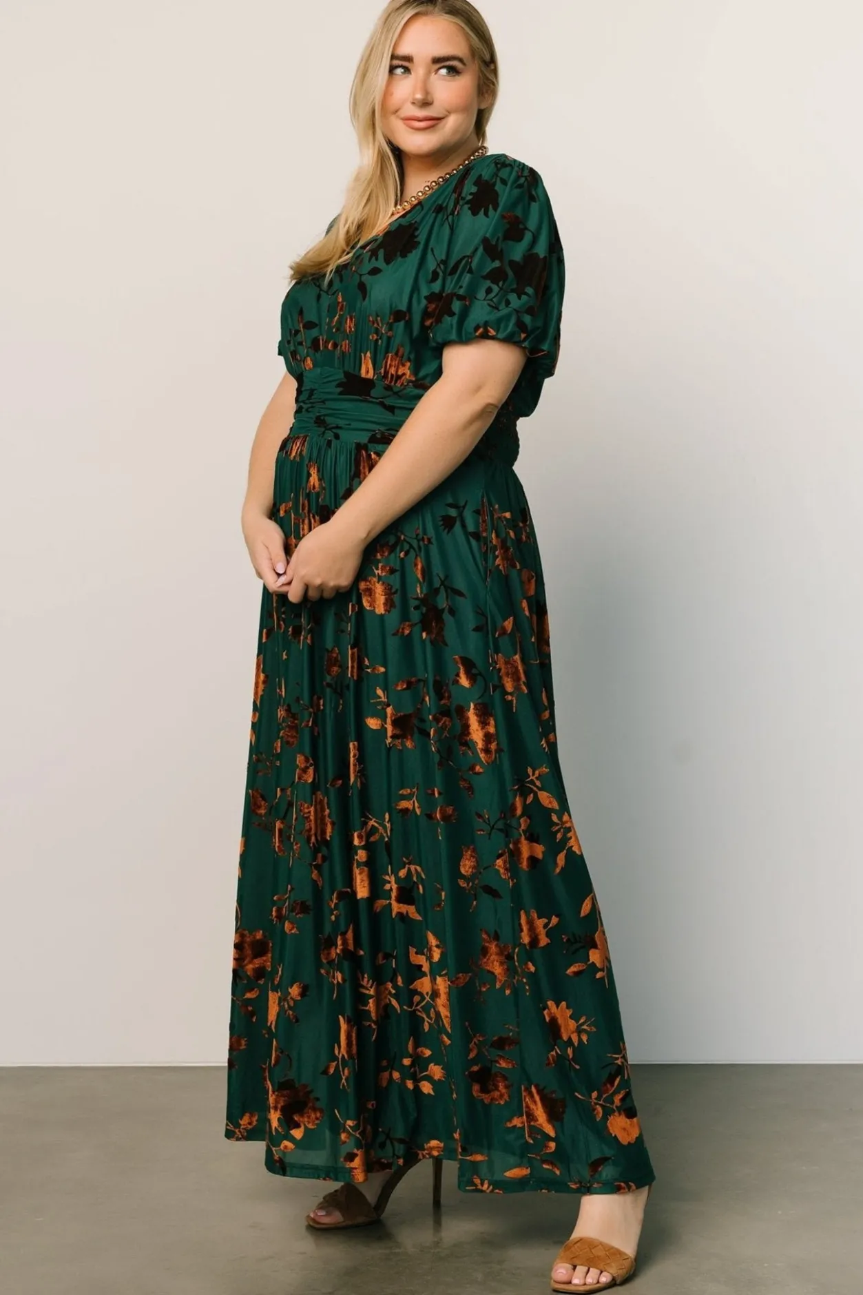 Outlet Baltic Born Leslie Velvet Maxi Dress | Bronze + Jade Bronze+Jade
