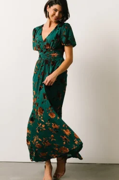 Outlet Baltic Born Leslie Velvet Maxi Dress | Bronze + Jade Bronze+Jade