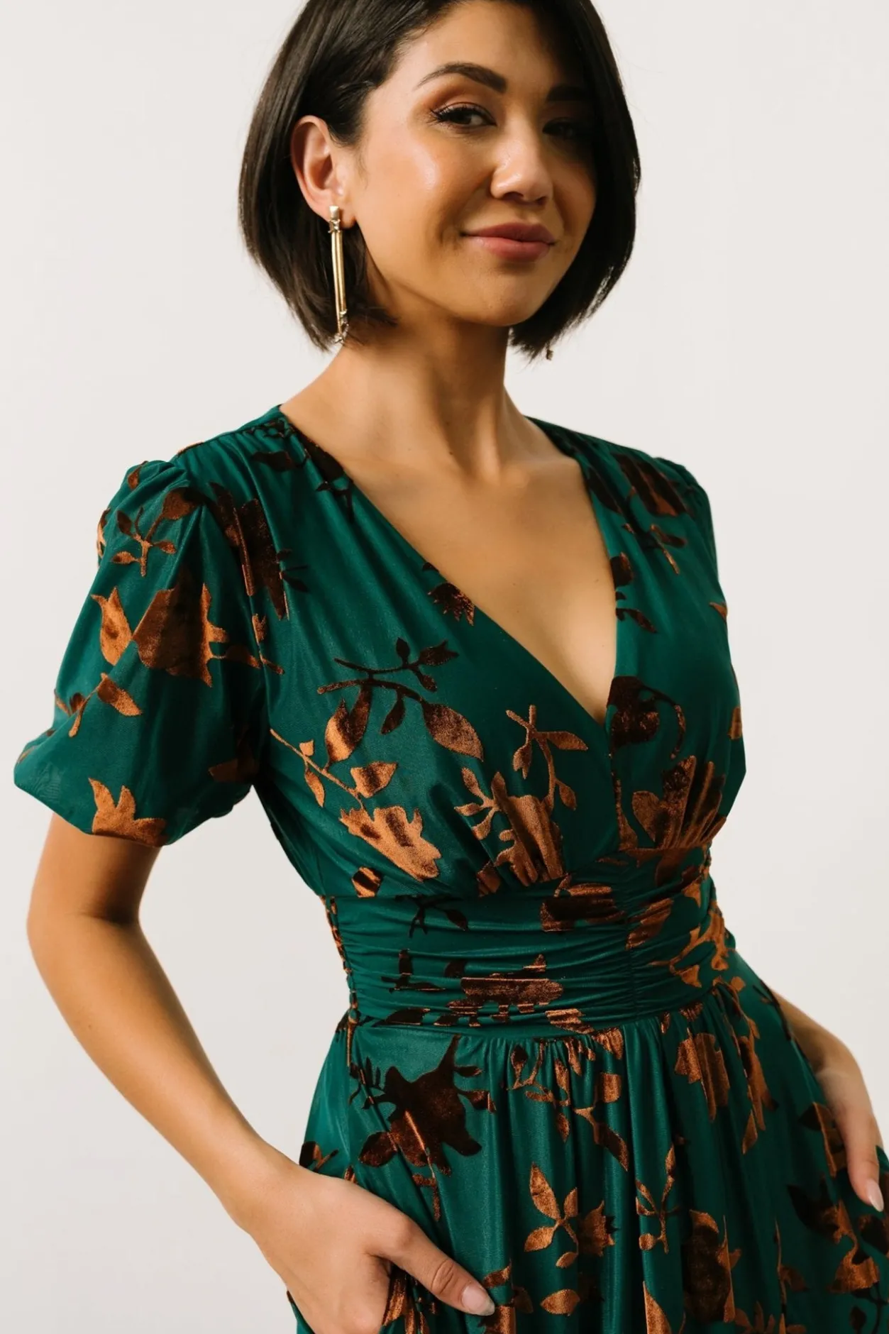 Outlet Baltic Born Leslie Velvet Maxi Dress | Bronze + Jade Bronze+Jade
