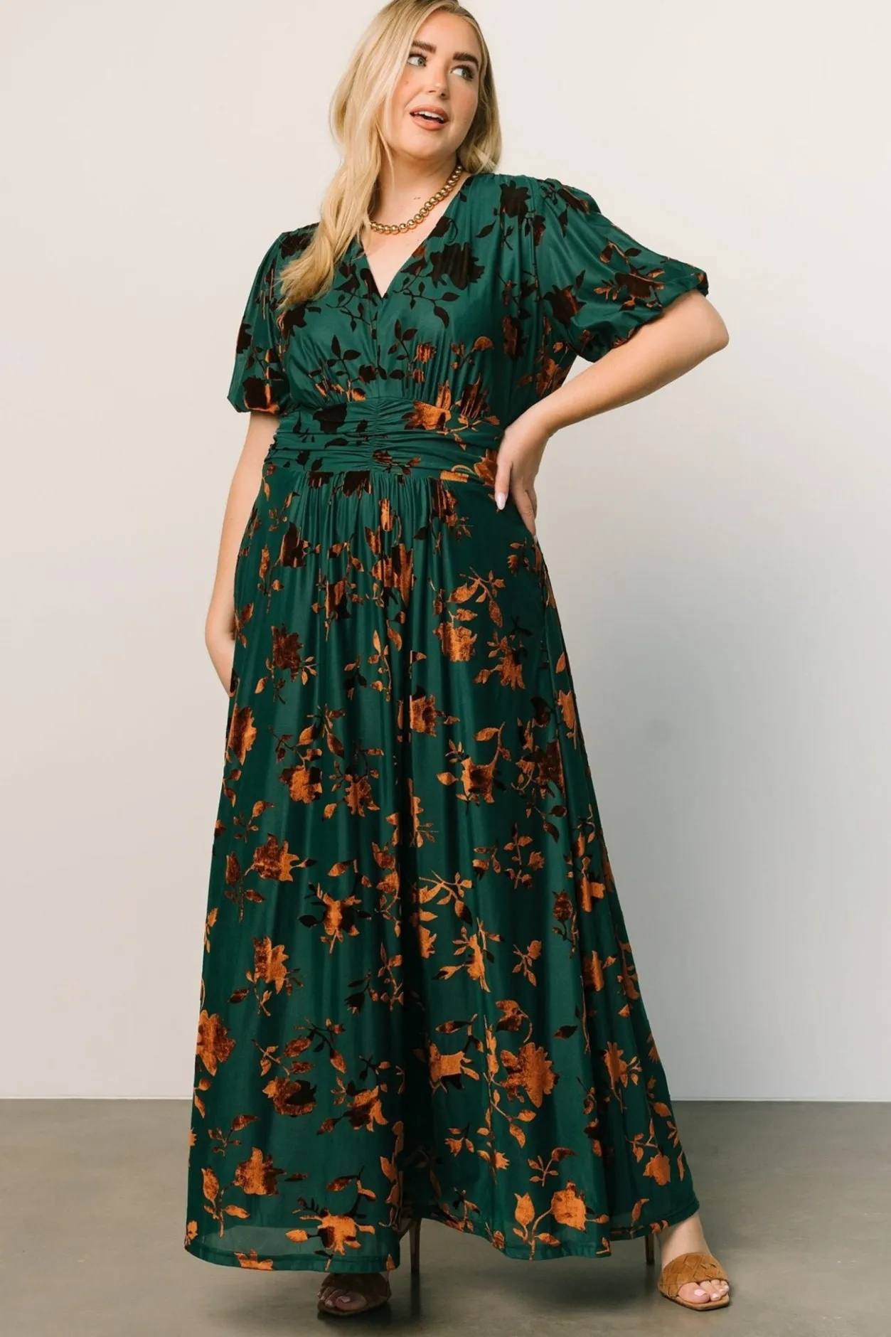 Outlet Baltic Born Leslie Velvet Maxi Dress | Bronze + Jade Bronze+Jade